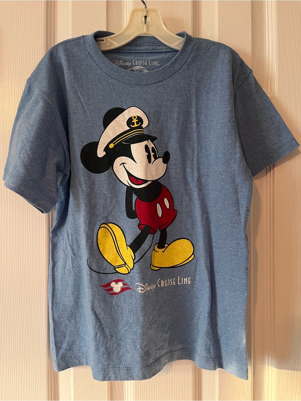 Disney Cruise Line Captain Mickey Mouse Graphic T-Shirt Youth S - Heather Blue